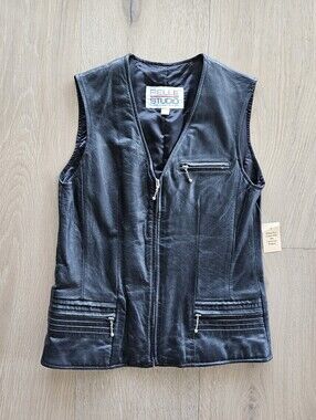 Wilsons Black Leather Vest - Small